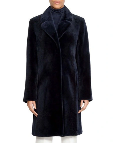 Norman Ambrose Mink Fur Short-coat In Navy