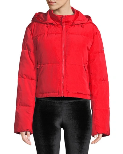 Alo Yoga Introspective Quilted Cropped Jacket In Red