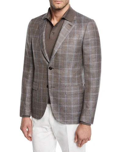 Ermenegildo Zegna Men's Plaid Sport Coat In Beige