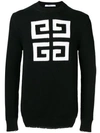 Givenchy Logo Cotton Sweater In Black