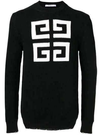 Givenchy Logo Cotton Jumper In Black