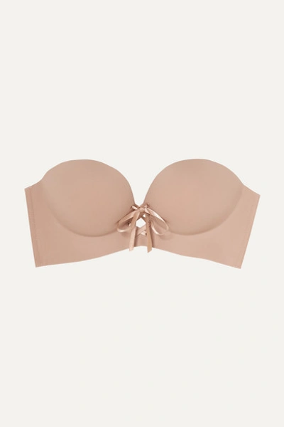 Fashion Forms U-plunge Lace-up Self-adhesive Backless Strapless Bra In Beige