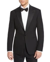 Ralph Lauren Men's Gregory Wool Barathea Peak Tuxedo In Black