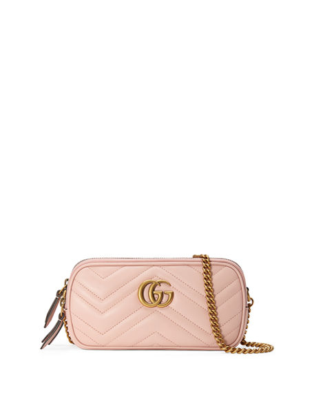 gg marmont leather mini chain bag pink