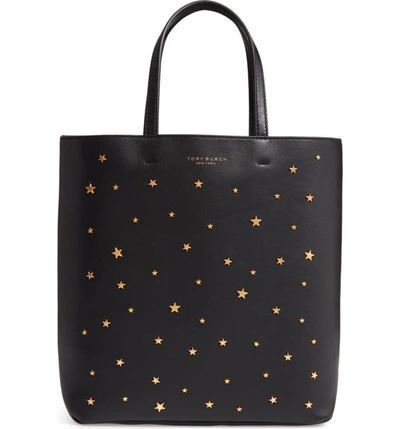 Tory Burch Small Star Studded Leather Tote - Black