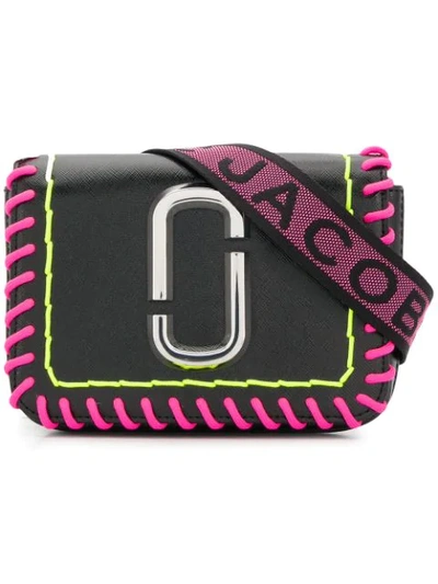 Marc Jacobs Hip Shot Whipstitch Leather Convertible Belt Bag In Black