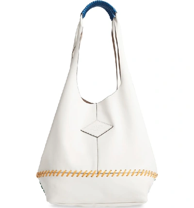 Rag & Bone Camden Whipstitch Leather Shopper - White In White Multi