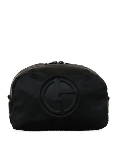 Giorgio Armani Men's Logo-embossed Nylon Pouch In Black