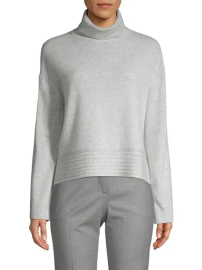 Inhabit Turtleneck Wool & Cashmere Sweater In Light Grey