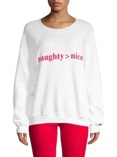 Wildfox Naughty Nice Sweater In Clean White