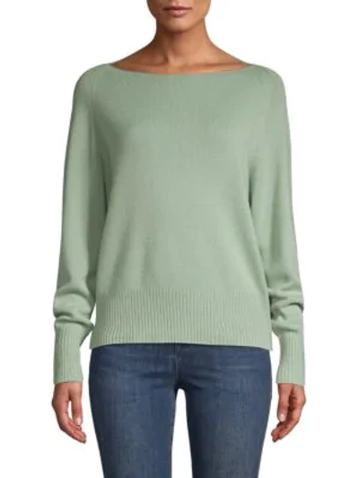 Vince Wool & Cashmere Boatneck Pullover In Spearmint