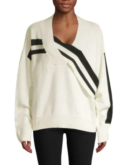 Avantlook Oversized Stripe Sweater In White