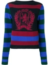 Tommy Hilfiger Hilfiger Collection Striped Logo Sweater - Blue In Bayberry/multi