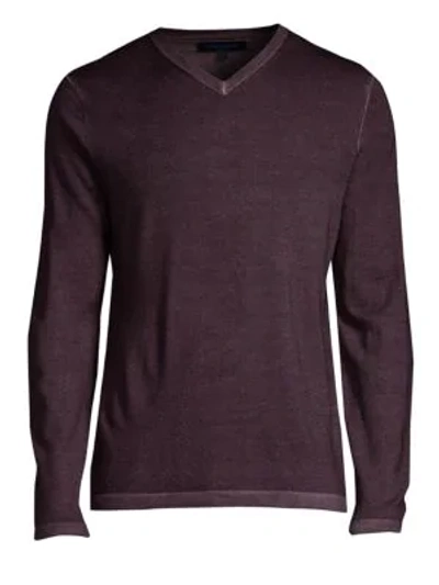 Patrick Assaraf Regular-fit Magic Wash Wool V-neck Sweater In Amethyst