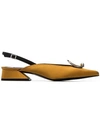 Yuul Yie Mustard Zizi 30 Sling Back Oval Broach Pumps In Yellow