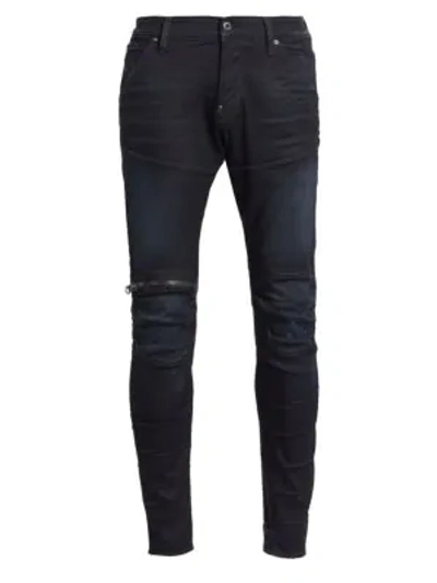G-star Raw 5620 3d Zip Knee Skinny Fit Jeans In Worn In Black Onyx