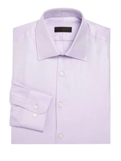Ike Behar Micro Striped Shirt In Lavender