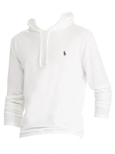 Polo Ralph Lauren Long-sleeve Cotton Jersey Hooded Tee In White