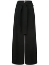 Proenza Schouler Cropped Wide Leg Belted Trousers - Black