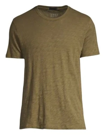 Atm Anthony Thomas Melillo Slub Cotton Crewneck Tee In Fatigue