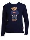 Ralph Lauren Cashmere Flag Bear Sweater In Navy