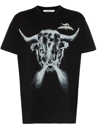 Givenchy Oversized Taurus Print Cotton T-shirt In Black