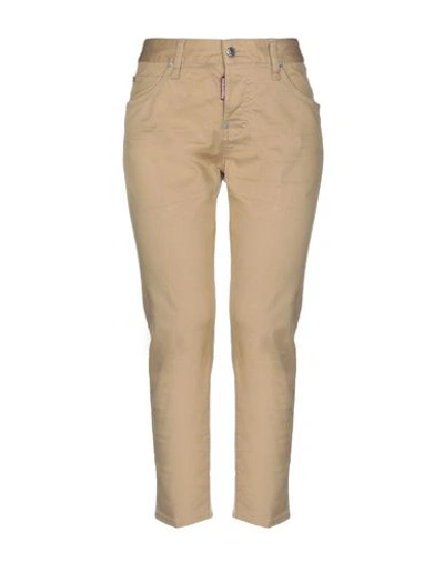 Dsquared2 Cropped Pants & Culottes In Sand