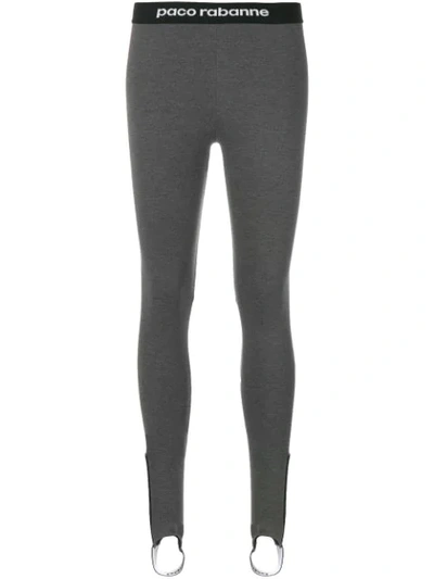 Rabanne Logo Leggings In Grey