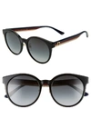 Gucci 55mm Round Sunglasses - Black/ Multi/ Grey Gradient