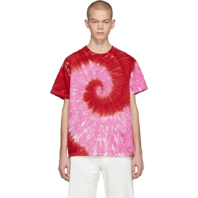 Kwaidan Editions Ssense Exclusive Pink And Red Tie-dye T-shirt In Pink/red