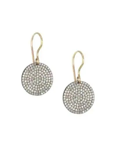 Nina Gilin 14k Gold & Diamond Circle Drop Earrings