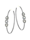 Nina Gilin Women's Labradorite & Diamond Hoop Earrings In Silver