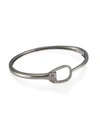 Nina Gilin Diamond Hinged Bangle In Silver