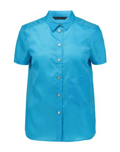 Marc By Marc Jacobs Solid Color Shirts & Blouses In Azure