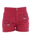 Pinko Denim Shorts In Garnet