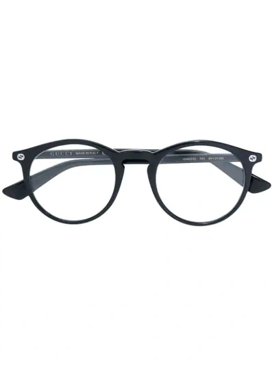 Gucci Eyewear 圆框眼镜 - 黑色 In Black