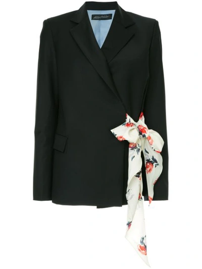 Anna October Side Scarf Blazer - Black