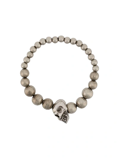 Alexander Mcqueen Skull Multibeaded Bracelet - 银色 In Silver
