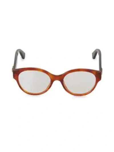 Gucci 50mm Round Optical Glasses In Havana