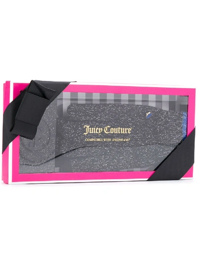 Juicy Couture Glittered Gloves And Iphone 4 Case In Black