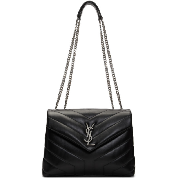 Saint Laurent Black Loulou Small Quilted Leather Crossbody Bag In 1000 Black | ModeSens