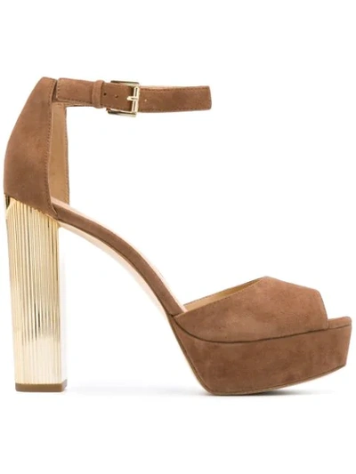 Michael Michael Kors Paloma Platform Sandals In Brown