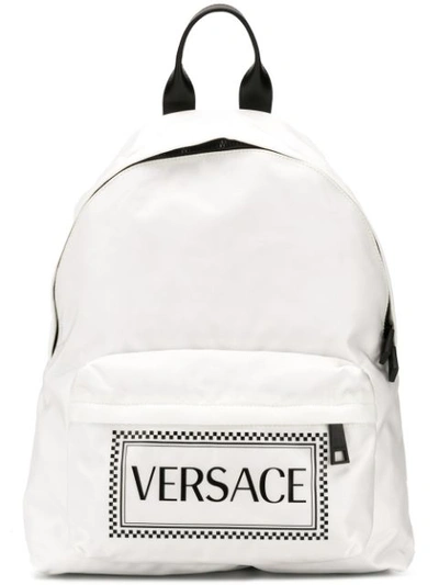 Versace Two-tone Logo Backpack In Dwnxn