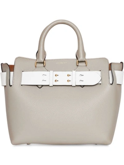 Burberry The Small Tri-tone Leather Belt Bag In Grey