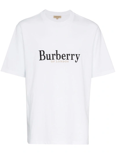 Burberry Embroidered Cotton Jersey T-shirt In White