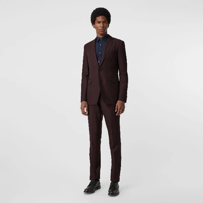 Burberry Slim Fit Wool Mohair Silk Suit In Burgundy | ModeSens