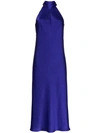 Galvan Siena Halterneck Dress In Blue