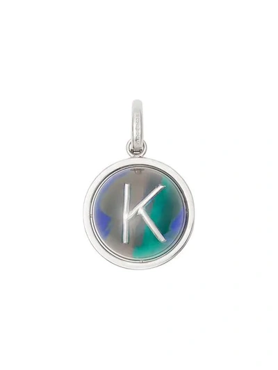 Burberry Marbled Resin ‘k' Alphabet Charm In Metallic