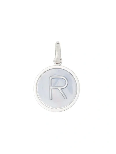 Burberry Marbled Resin ‘r' Alphabet Charm In Metallic