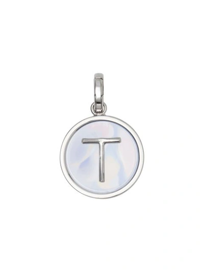 Burberry Marbled Resin ‘t' Alphabet Charm In Metallic